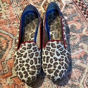 Rothy's Brown and Cream Animal Print Flats